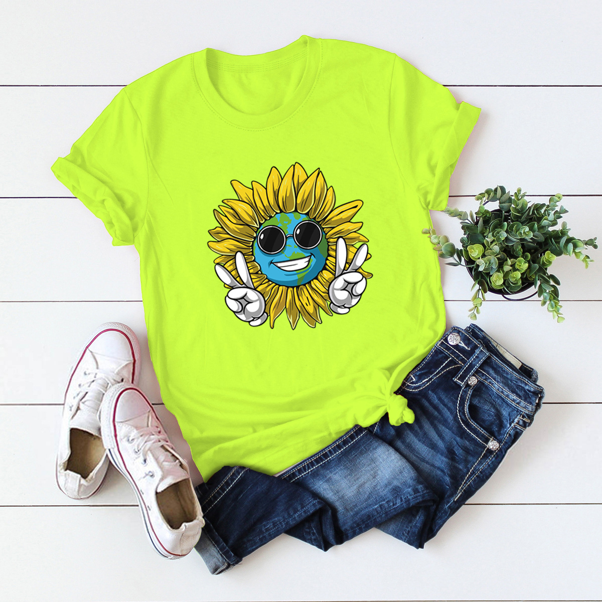 playera casual sunshine sun de manga corta para mujer NSSN1770