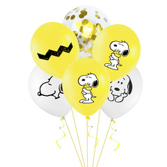 Cross-border 12-inch cartoon pattern Snoopy latex balloon cute theme balloon set birthday party decoration