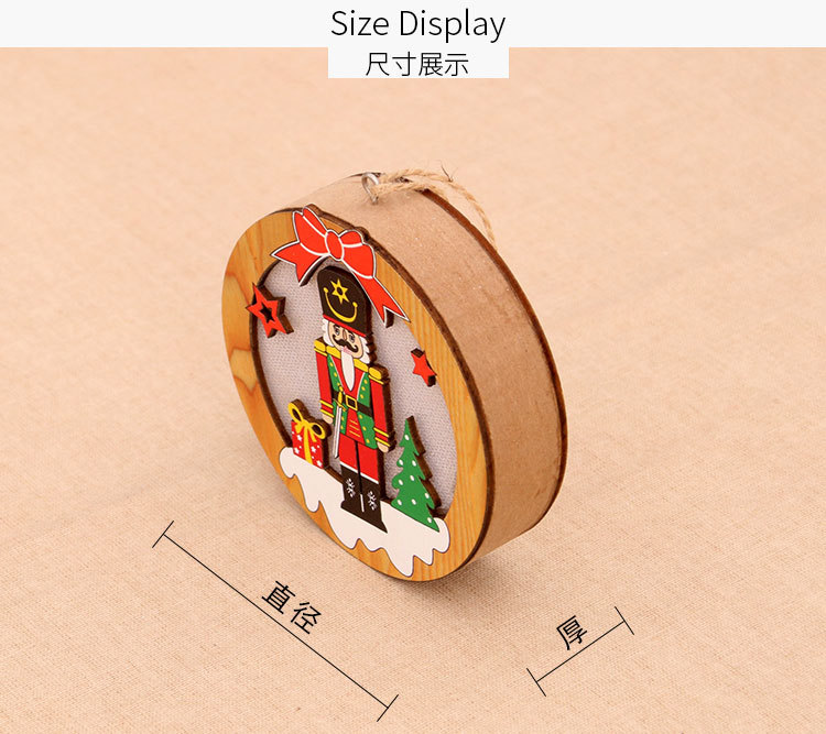 Walnut Soldier Wooden Luminous Pendant Scene Decoration Christmas Tree Small Pendant display picture 2