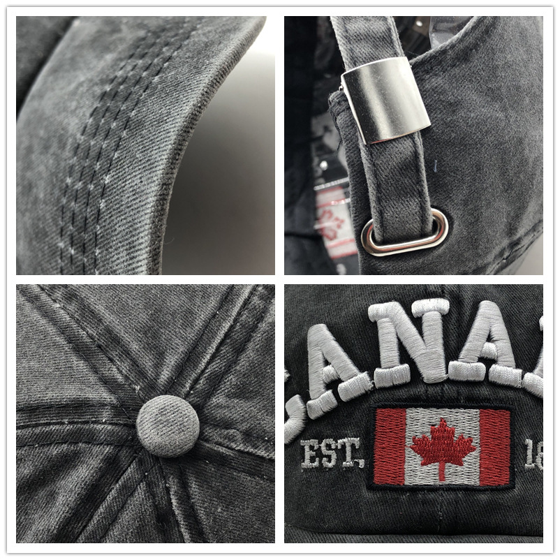 Embroidered Canada Maple Leaf Baseball Cap Unisex Pure Cotton_voghion.com