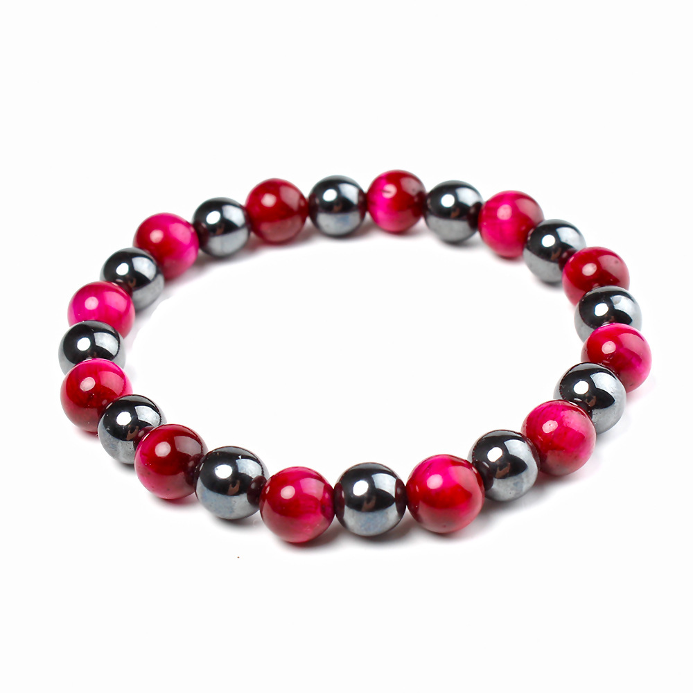 Tiger Eye Material Color Block Pattern Simple Style Color Block Stone Beaded Unisex Bracelets