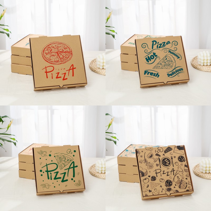 现货披萨盒子7 8 9 10 12寸牛皮纸加厚瓦楞匹萨比萨pizza包装纸盒-阿里巴巴