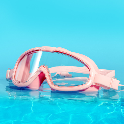 Children's swimming goggles professional waterproof anti-fog high-definition swimming goggles girls large frame diving goggles swimming equipment boys