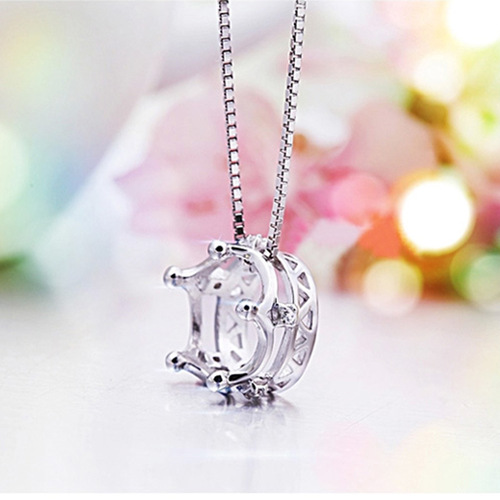 Weihua Korean version of women's jewelry, Crown Princess Necklace, Cute Necklace, Meilong Manufacturer Wholesale