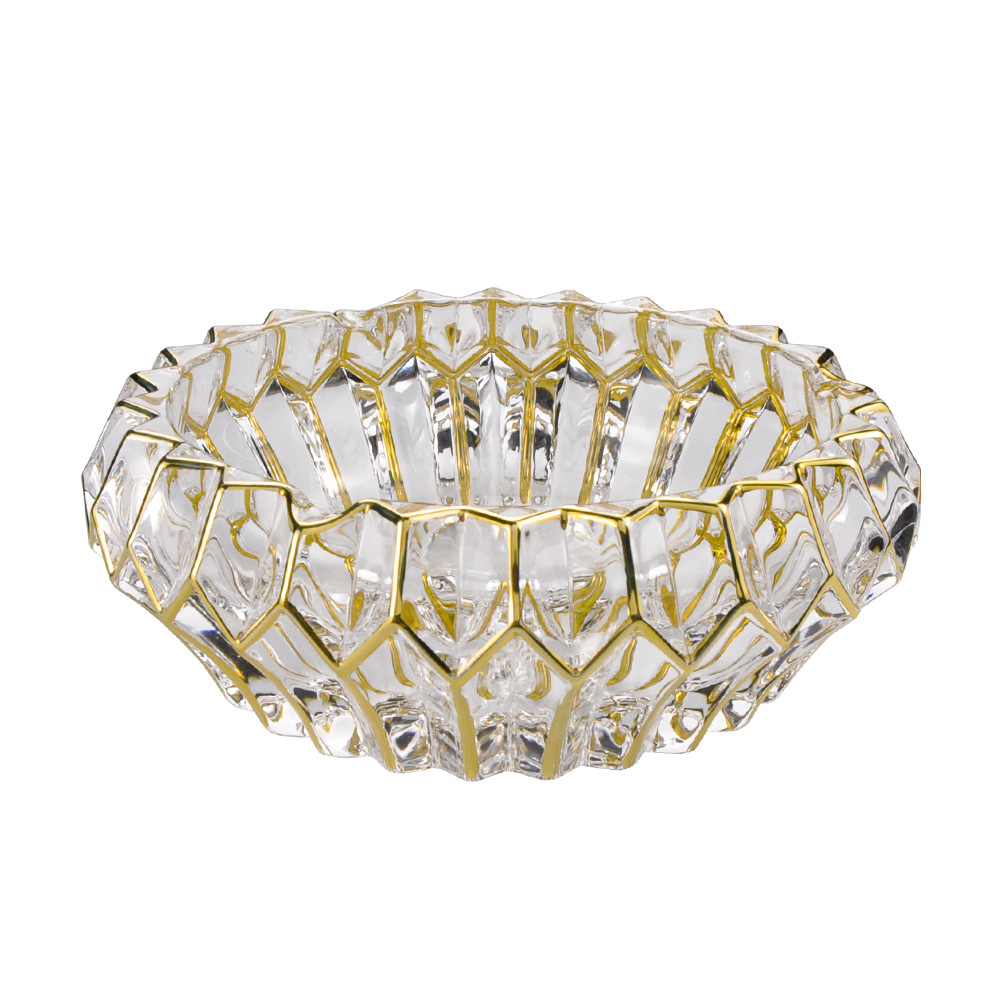 欧式轻奢办公室大气个性家居日用装饰水晶玻璃烟灰缸特色工艺烟缸