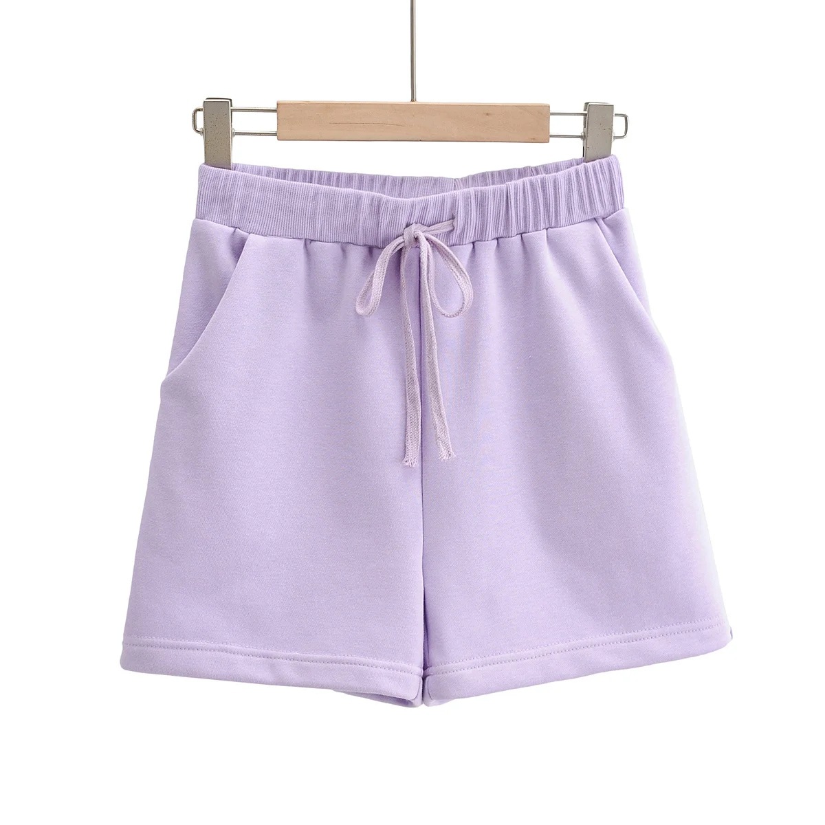 casual all-match round neck sweater elastic waist shorts suit  NSLD11766