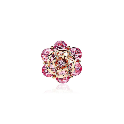 Korean Anti-Exposure Rose Flower Small Brooch for Cardigan Collars, Crystal Collar Pin, Women's Blouse Collar Clip – Creative Accessory