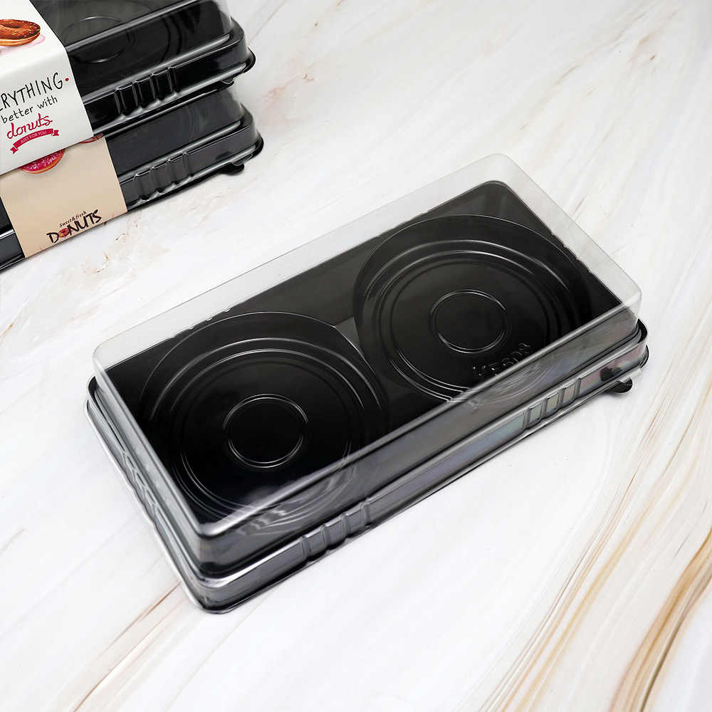 Caja de donuts, caja de embalaje de dos gránulos, caja de embalaje de punto oeste, pegatinas de horneado, recomendación de embalaje adhesivo image 2