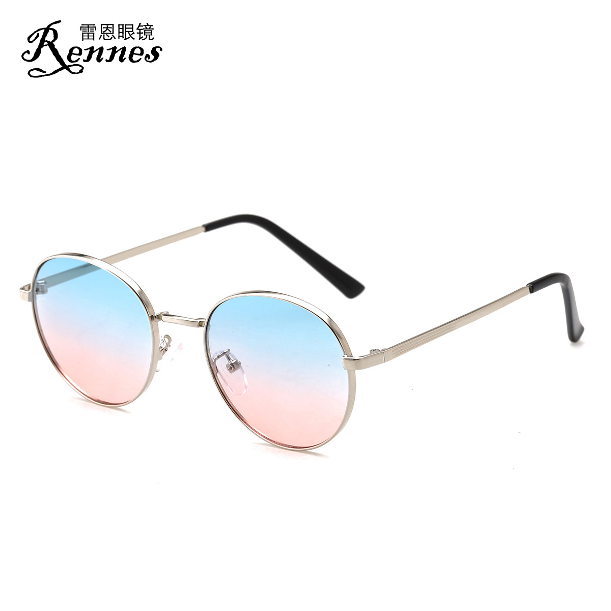 Nueva moda hombres y mujeres de marco redondo gafas de sol Liu Renna mismo retro gafas de sol de las mujeres gafas lisas 381