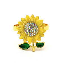 酒店西餐春天向日葵餐巾扣太阳花餐巾环餐巾圈口布圈批发