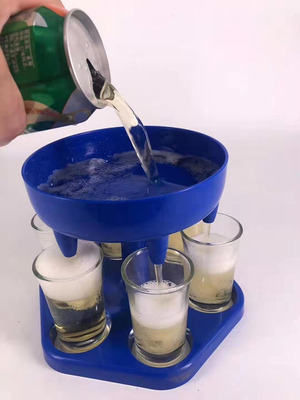 亞馬遜跨境塑料六子彈分酒器六杯啤酒紅酒飲料分配器聚會倒酒神器