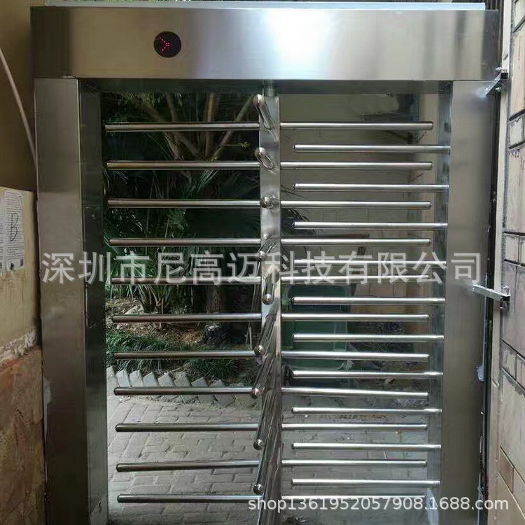 监狱全高十字旋转门 景点门禁管理滚闸门 掌纹识别旋转门转闸门