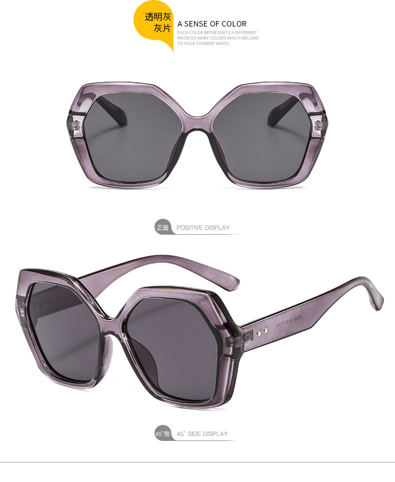 New Fashion Polygon Sunglasses Retro Glasses Trend Sunglasses Big Frame Thick Edge Sunglasses Wholesale Nihaojewelry display picture 5