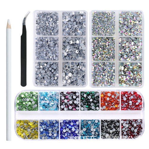 Boxed Flat Nail Art Rhinestone Jewelry Accessories diy Nail beauty Set Clothing Glass Hot Rhinestones