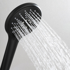 Black 304 stainless steel bathtub three-joint simple shower head set, cold and hot lead-free mixing valve bathroom shower faucet