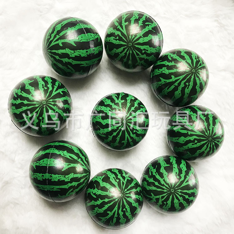 6.3cm watermelon Pu ball smiley face vent sponge foam ball pressure ball kindergarten children's toys wholesale stall