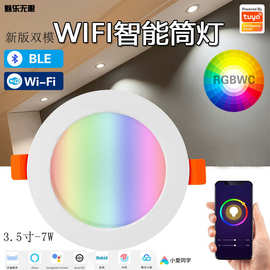 新品工厂WIFI智能筒灯涂鸦APP远程WIF控制RGBWC调光调色高亮射灯