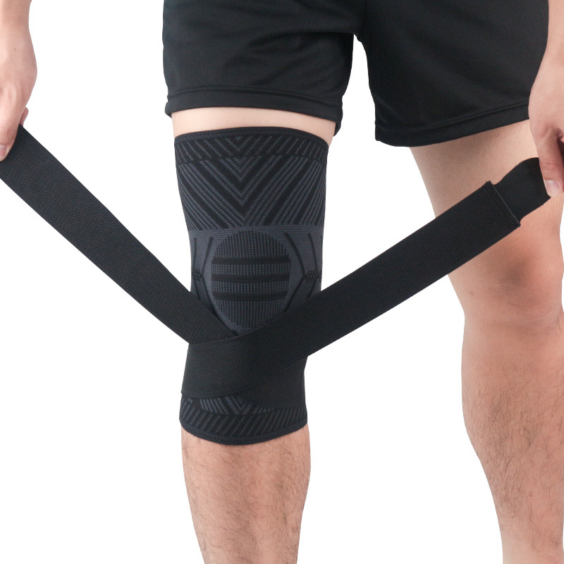 批发运动护膝针织保暖加压护腿套篮球足球深蹲健身防损伤髌骨护具