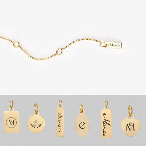 eManco supplies titanium steel tag jewelry accessories, engravable LOGO accessories, fashion DIY accessories wholesale