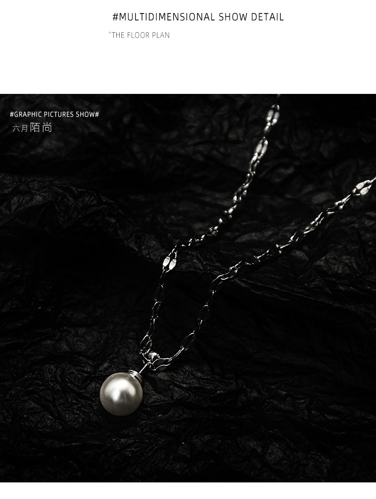 Stainless Steel Pearl Earrings Necklace display picture 6