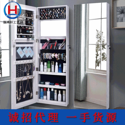 超清全身镜带LED灯 贴墙化妆镜收纳柜智能穿衣镜首饰储物柜|ms