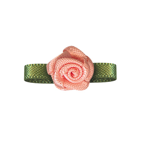 Yao Ming flor decoración hecha a mano cinta flor palabra hoja 2 puntos Rosa DIY material ropa horquilla decoración cinta flor