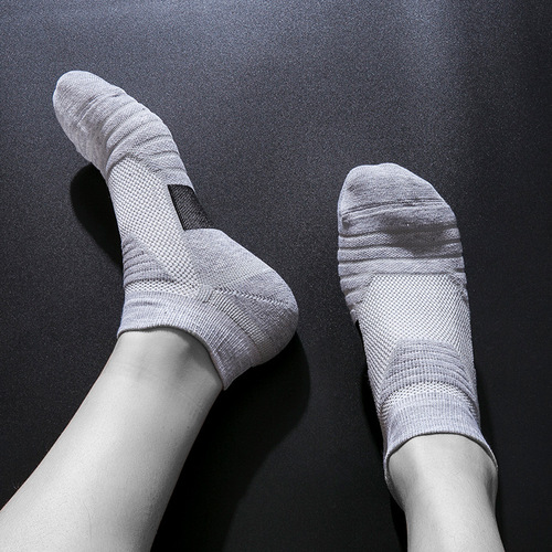 Professional men's sports socks towel bottom boat socks thickened non-slip sweat-absorbent elite basketball socks mid-calf running wholesale