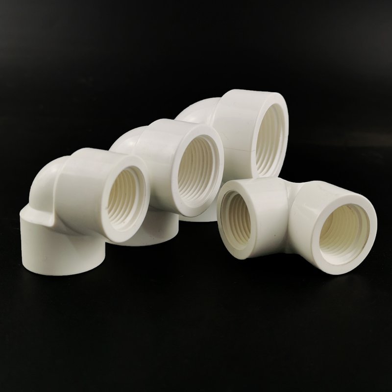 跨境PVC內絲塑料直角彎頭螺紋彎頭90度英標廠家直銷
