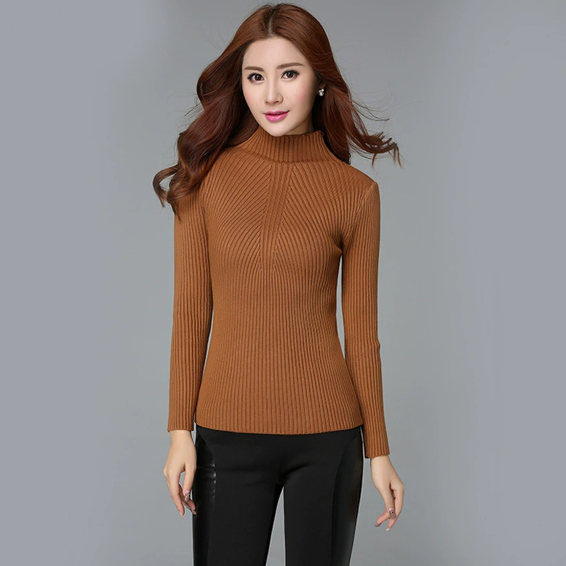 Demi-season fitted sweater, elastic long-sleeve