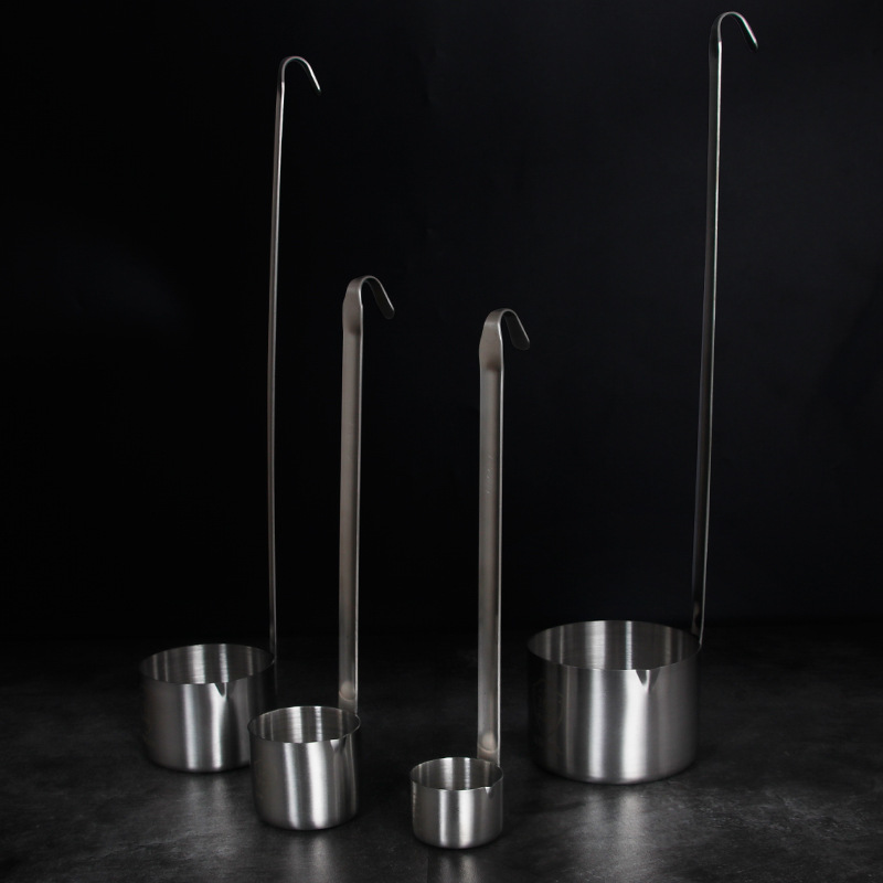 304酒提 不锈钢量酒器中式酒吊子无磁长柄打酒器圆柄扁柄酒勺加厚|ms