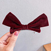 Red hairgrip with bow, hairpin, hairpins, hair accessory, simple and elegant design, Lolita style