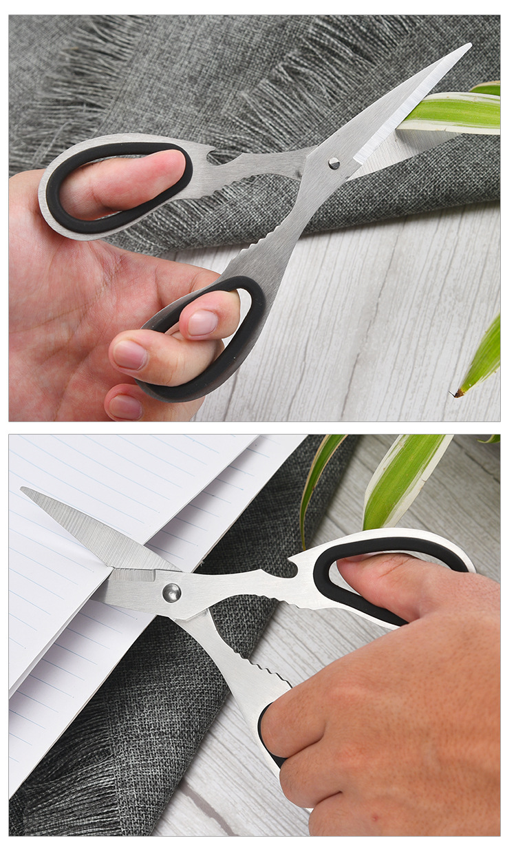 厂家批发 多功能全不锈钢厨房剪刀 家用强力鸡骨剪刀 全钢剪刀详情10