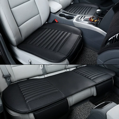 Cross-Border Car Seat Cushion Without: Seat cushion, seat cover - black-half-bag-with-bamboo-charcoal-three-piece-set