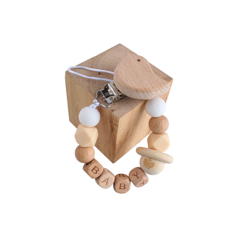 Bebé haya animal chupete clip juguete mordedor estrella de cinco puntas cuentas de silicona chupete cadena AliExpress Amazon Venta caliente