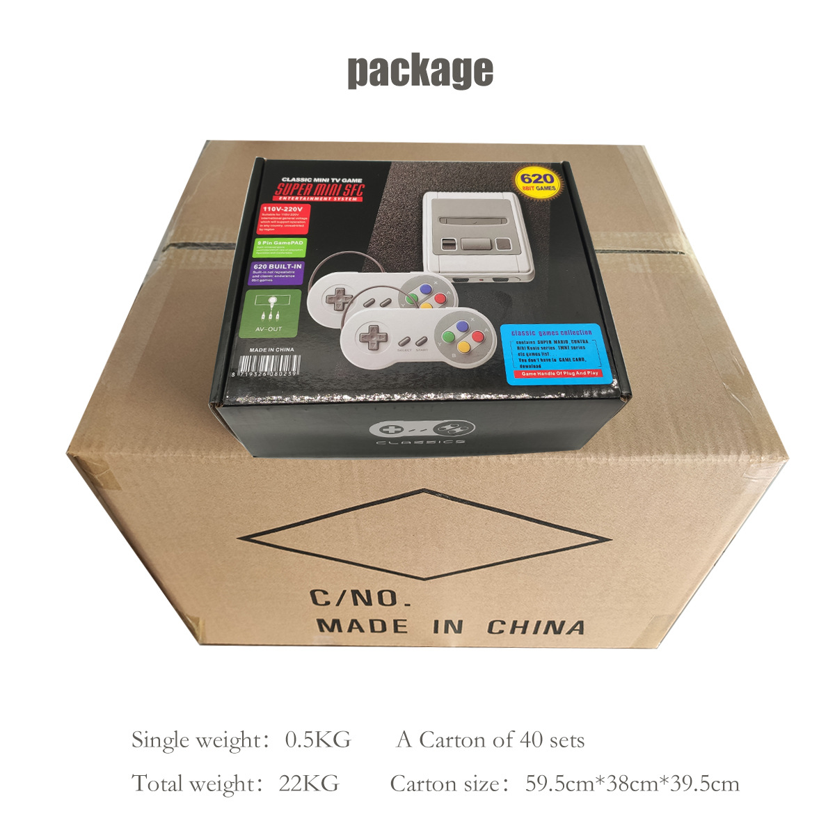 Fábrica transfronteriza SFC620 consola de juegos AV SNES EE. UU. Mini consola de juegos de TV máquina roja y blanca FC Puqing