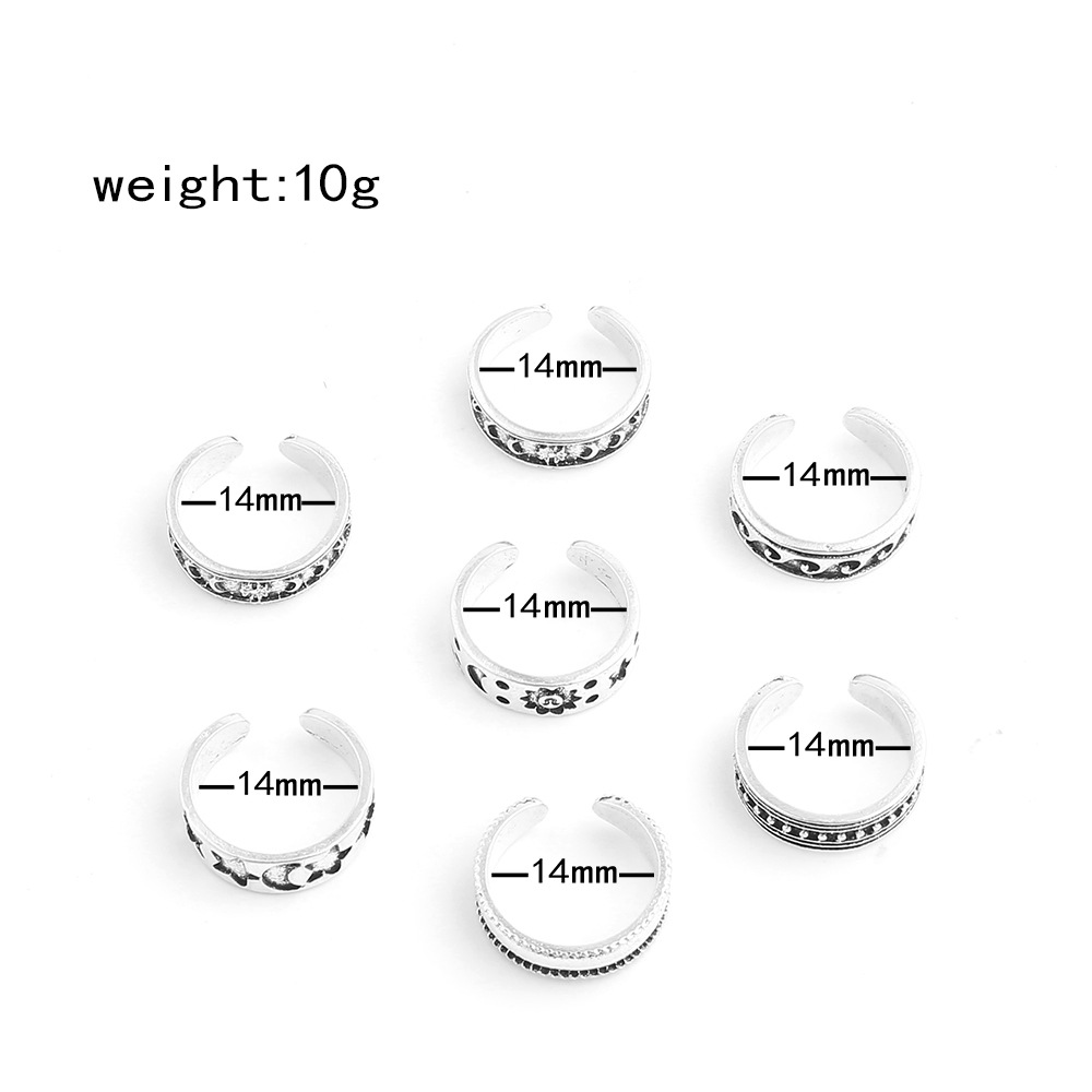 fashion alloy open foot ring 7piece setpicture1