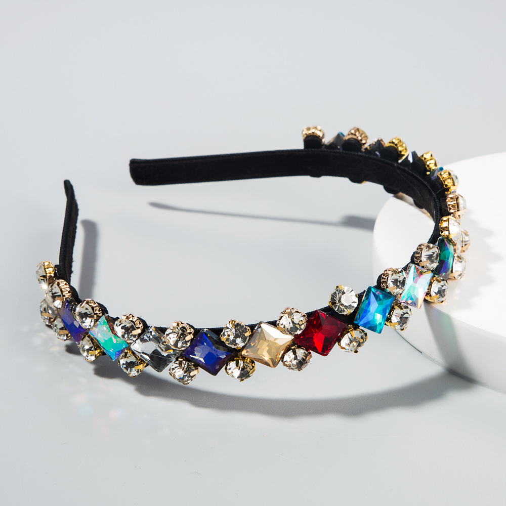 New Fashion Diamond Hair Accessories Glass Diamond Baroque Cheap Headband Wholesale display picture 4
