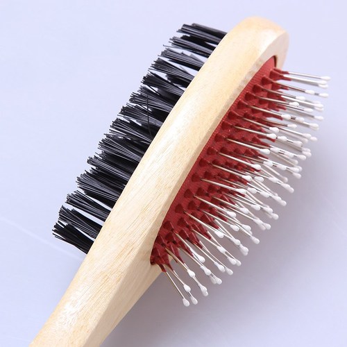 Dog Grooming Brush Handle Round Head Steel Pin Comb Maneuver Clean Comb Beauty Dual-Sided Pin Comb Pet Supplies