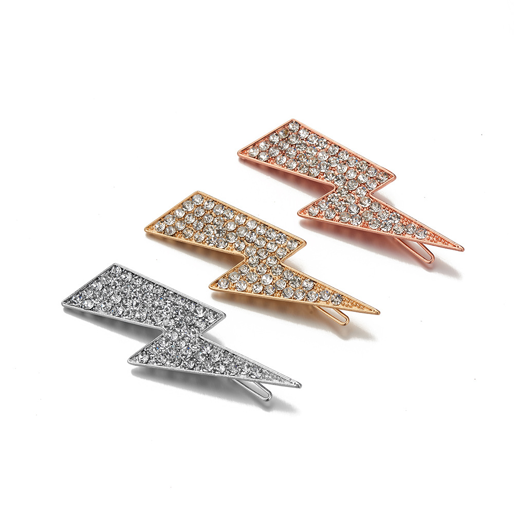 Hot-selling New Alloy Diamond-studded  Lightning Hair Clip display picture 5