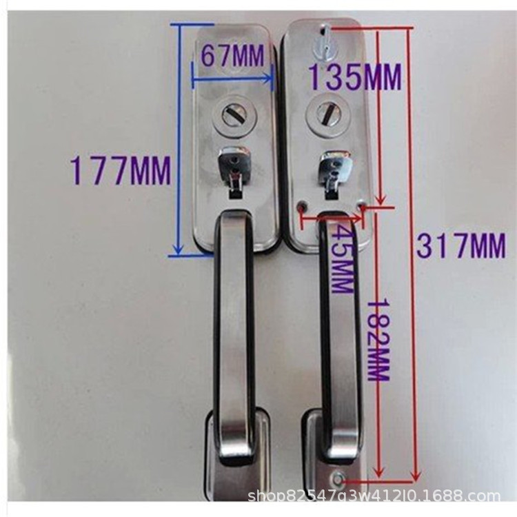 Old-fashioned Wanjia prensa antirrobo manija de la puerta doble cerradura de la puerta activa doble abierto único mango grande viejo mango grande
