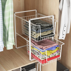 Bedroom wardrobe storage layered partition organization storage dormitory clothes garment compartment divider drawer-style shelving