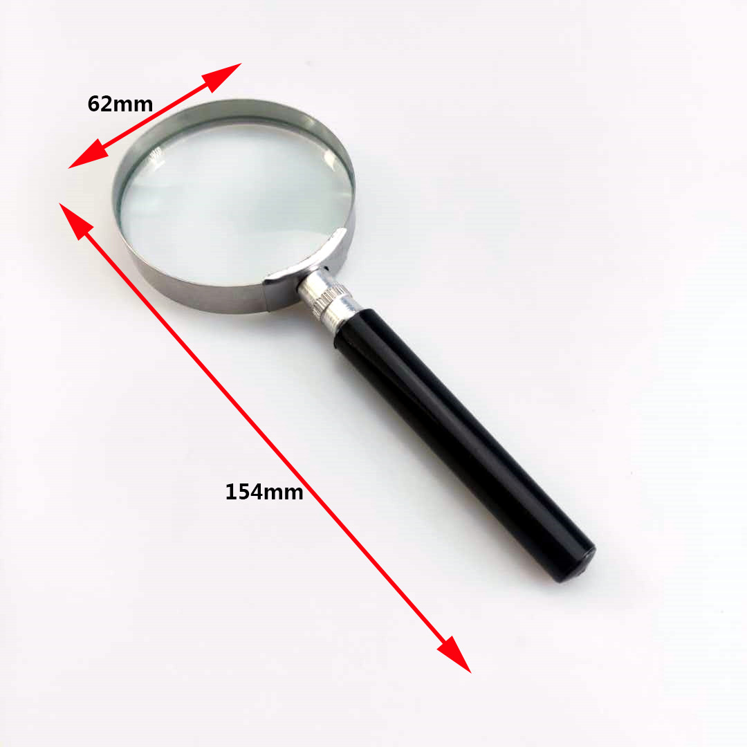 現貨特惠60mm半金屬直柄閱讀放大鏡手持式10倍放大鏡