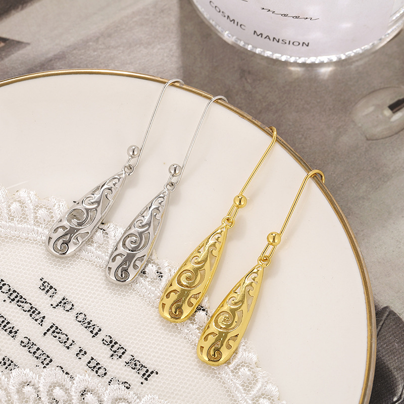 1 Pair Quantity 1 Pair Simple Style Water Droplets Alloy Plating Women's Drop Earrings