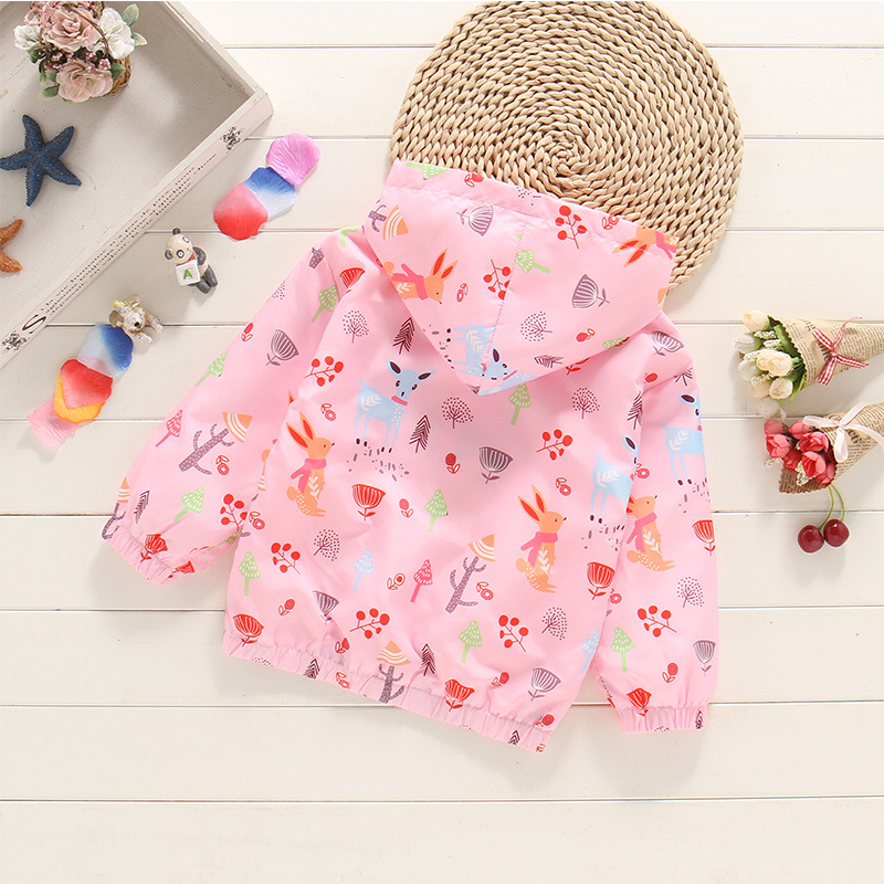 Fashion Animal Cartoon Flower Printing Polyester Girls Outerwear display picture 5