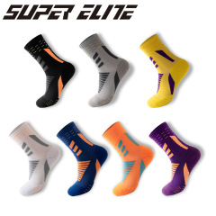 New autumn and winter men's socks, breathable sweat-absorbent towel-based sports socks, trendy basketball socks, men's socks, mid-calf