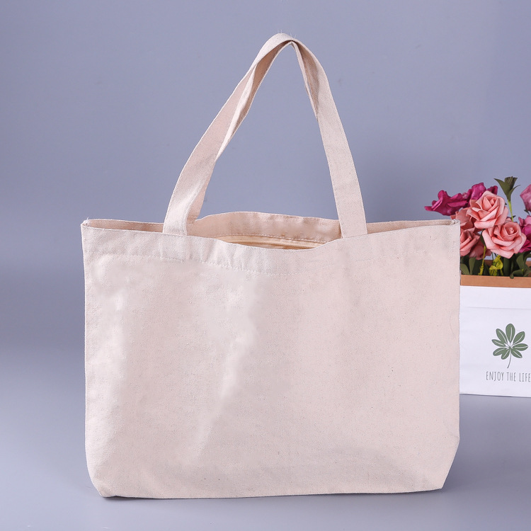 大容量手提帆布袋定做广告购物袋可印logo空白彩印手提棉布袋定制