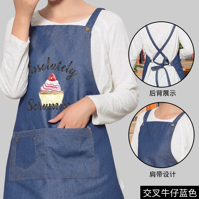 Estilo coreano moda hogar delantal cocina a prueba de aceite anti-fouling arte pintura pareja personalidad logotipo imprimible