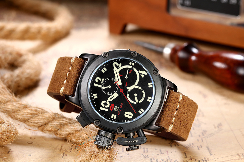 Automatic Mechanical Men's Watch With Luminous Rose Gold Case_voghion.com