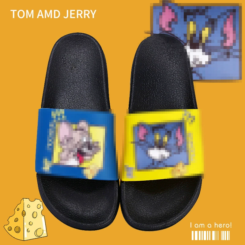 2020 новые стильные тапочки, мужские Модные Тапочки для пар и студентов с героями мультфильмов, повседневные домашние Нескользящие тапочки с мягкой подошвой для ванной комнаты