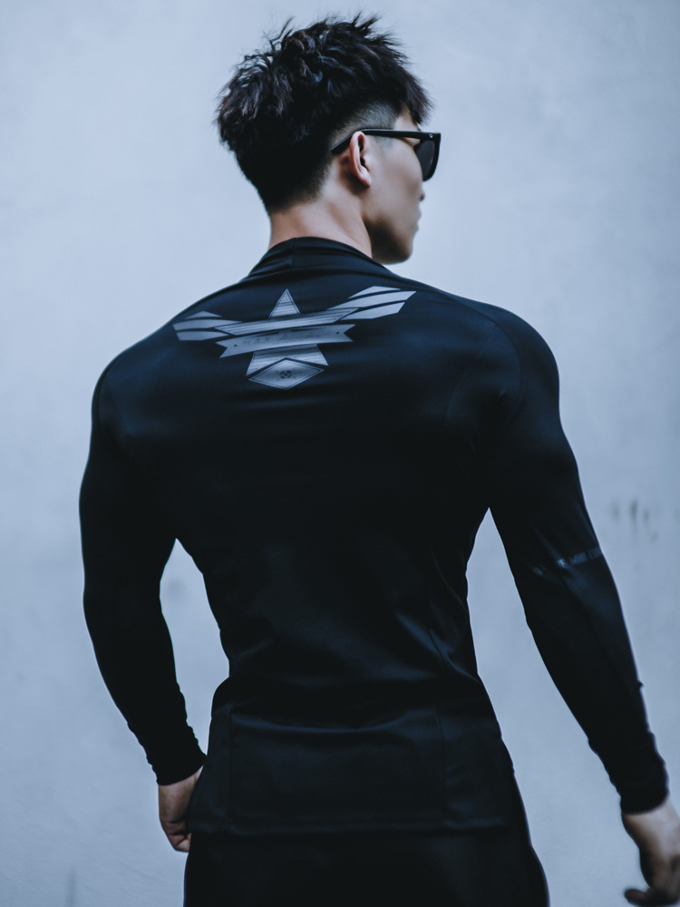 MAXATTACK man Quick drying motion Long sleeve jacket T-shirts T-shirt run train Tights Fitness trainer